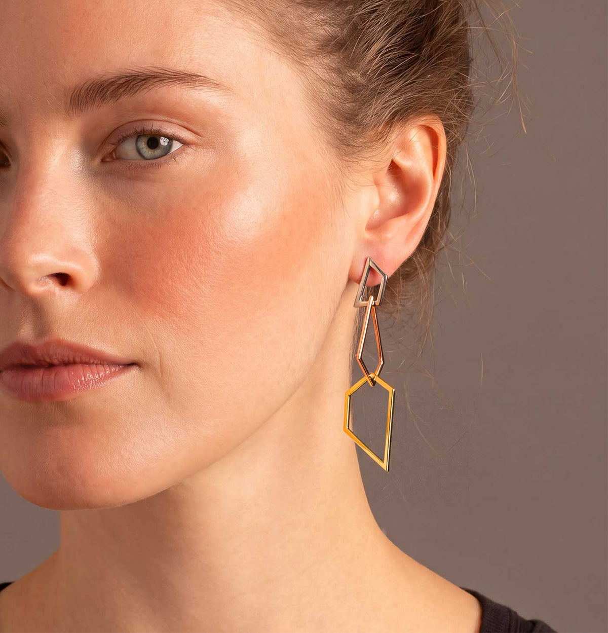 Pinnacle Three Polygon Drop Earrings