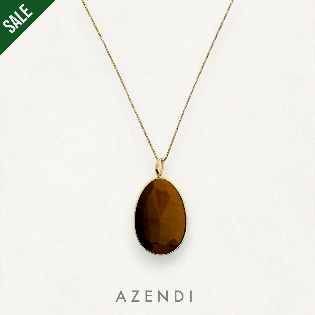 Tiger&#39;s Eye &amp; Yellow Gold Vermeil Pendant