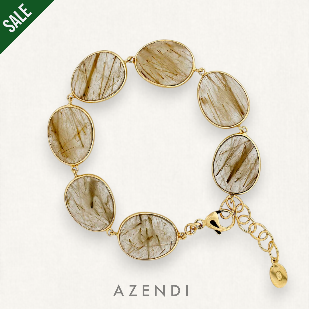 Golden Rutile and Yellow Gold Vermeil Bracelet