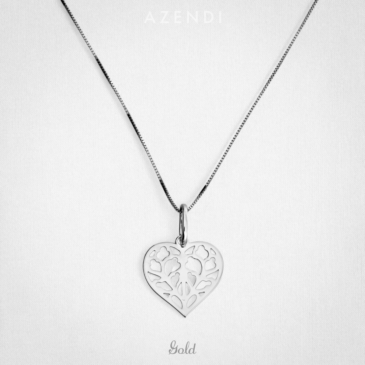 9 Carat White Gold Heart of Yorkshire Pendant