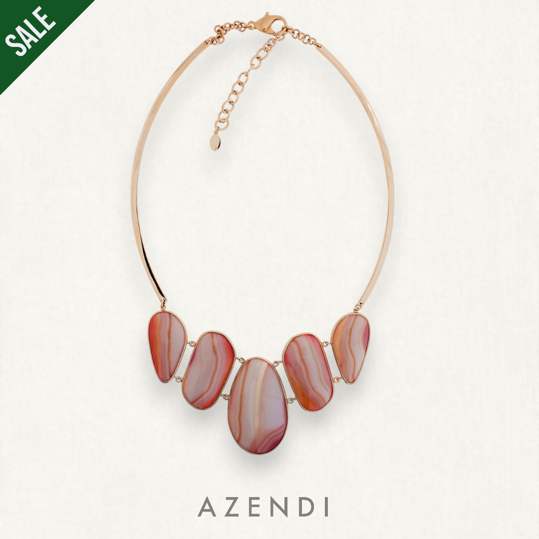 Rose Gold Vermeil Pink Agate Avalon Statement Necklace