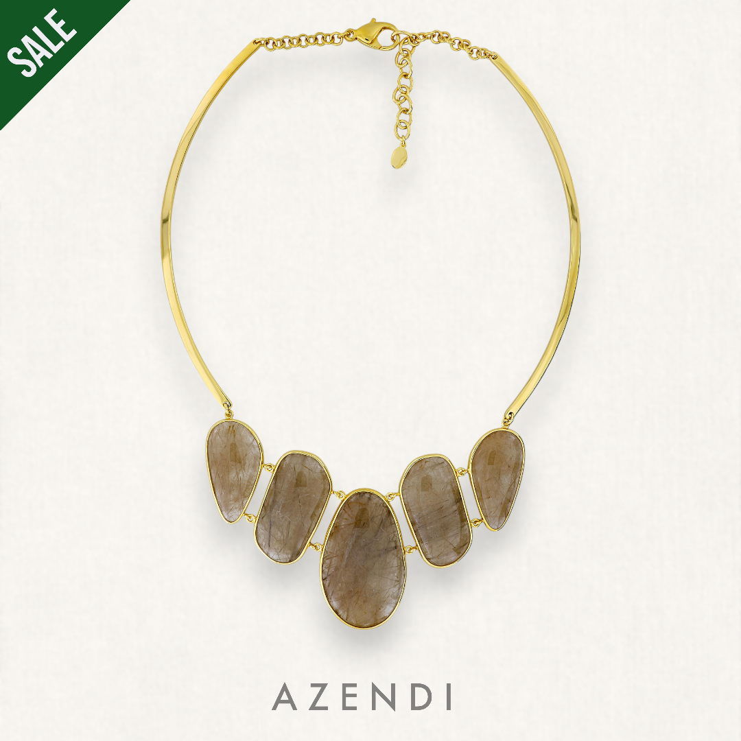 Yellow Gold Vermeil Golden Rutile Quartz Avalon Necklace