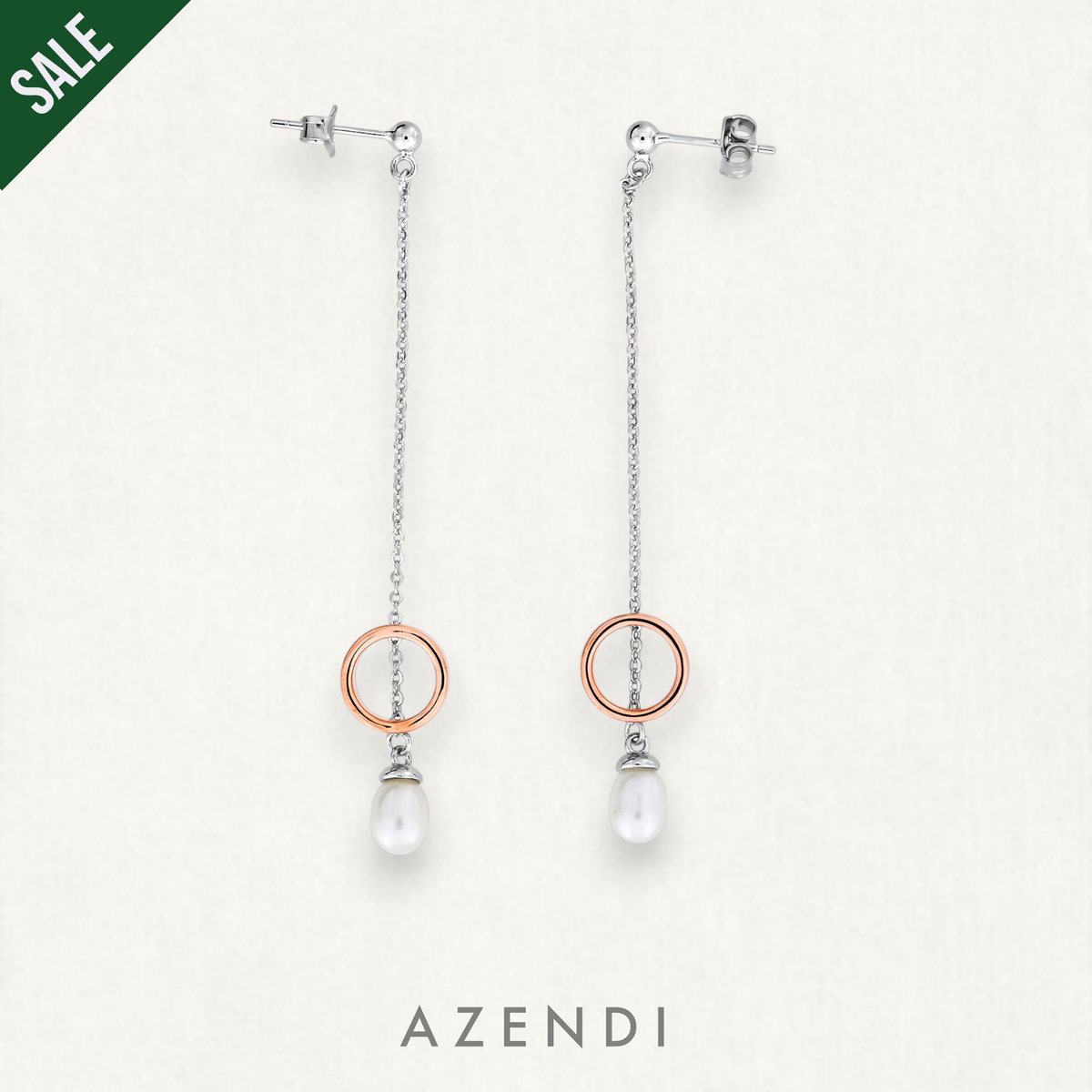 Metropolitan Rose Gold Vermeil Circle &amp; Pearl Drop Earrings