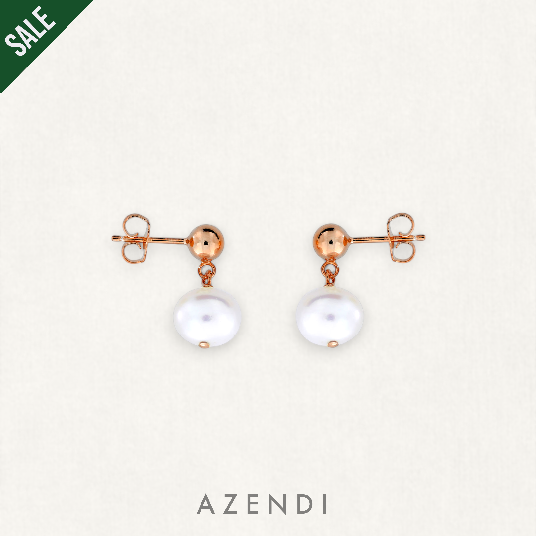 Round Pearl Drop Earrings - 8mm