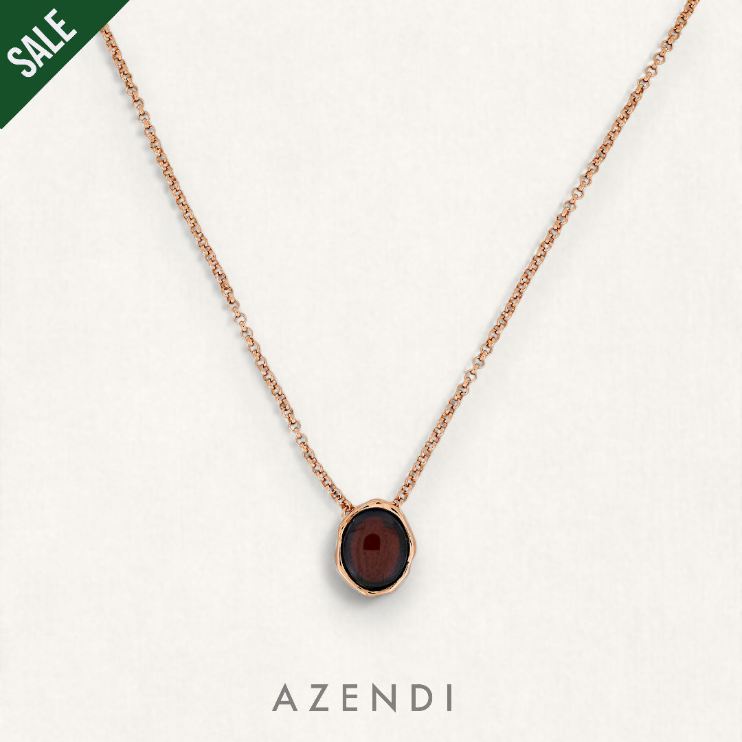 Northern Lights Baltic Amber Necklace in Rose Gold Vermeil