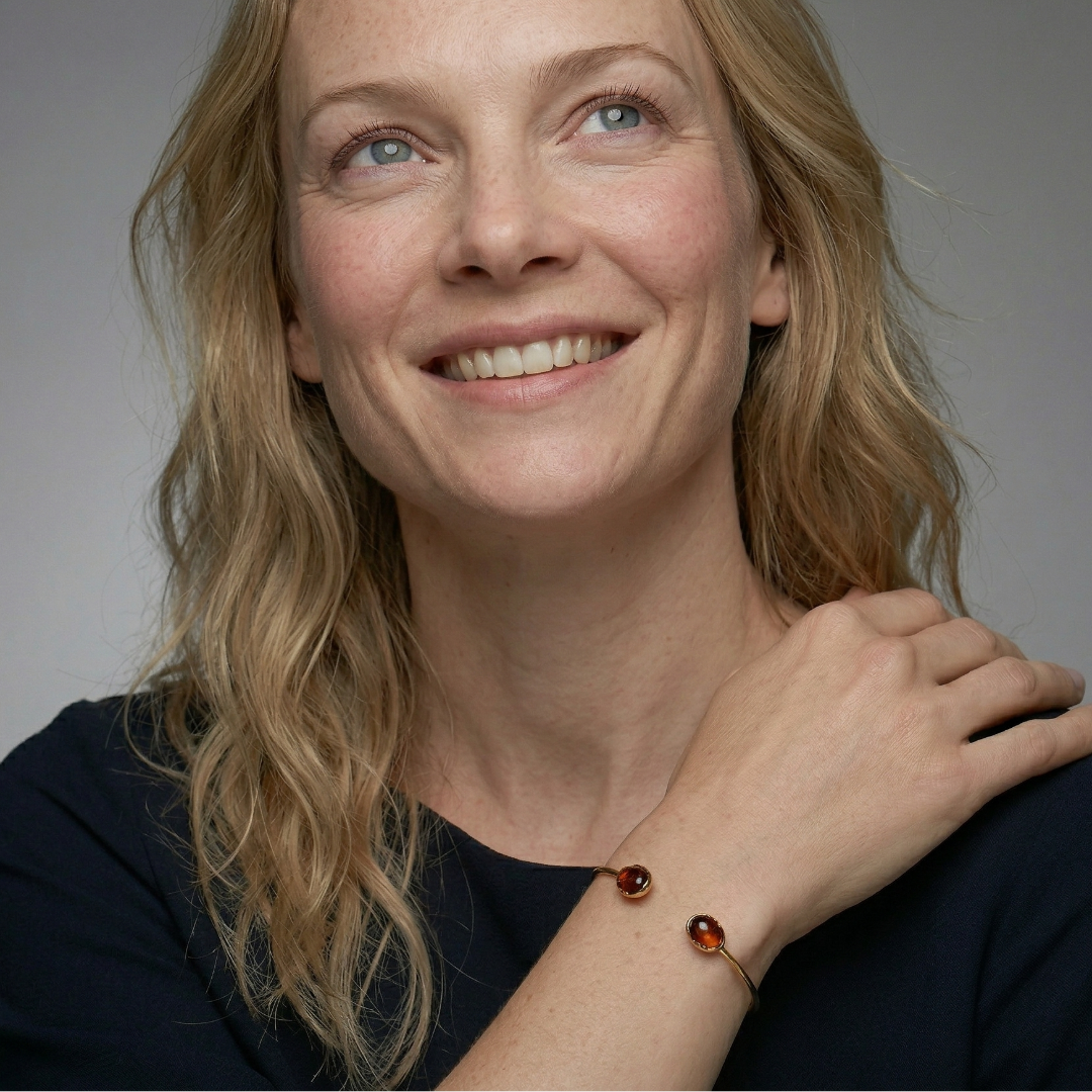 Northern Lights Baltic Amber Cuff in Rose Gold Vermeil