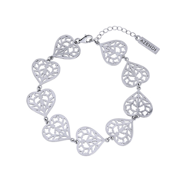 Silver Heart of Yorkshire Links Bracelet