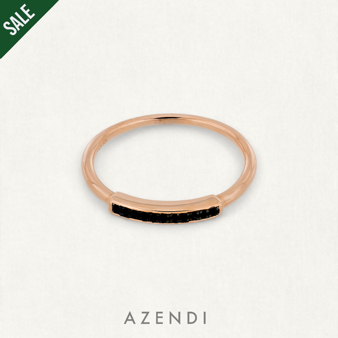 Midnight Rose Gold Vermeil Bar Ring