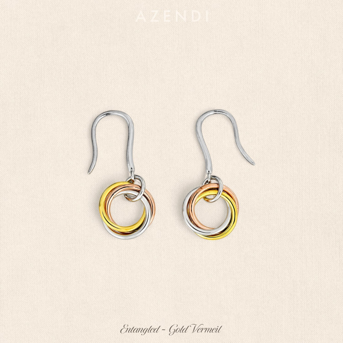 Entangled Mixed Vermeil Love Knot Simple Drop Earring