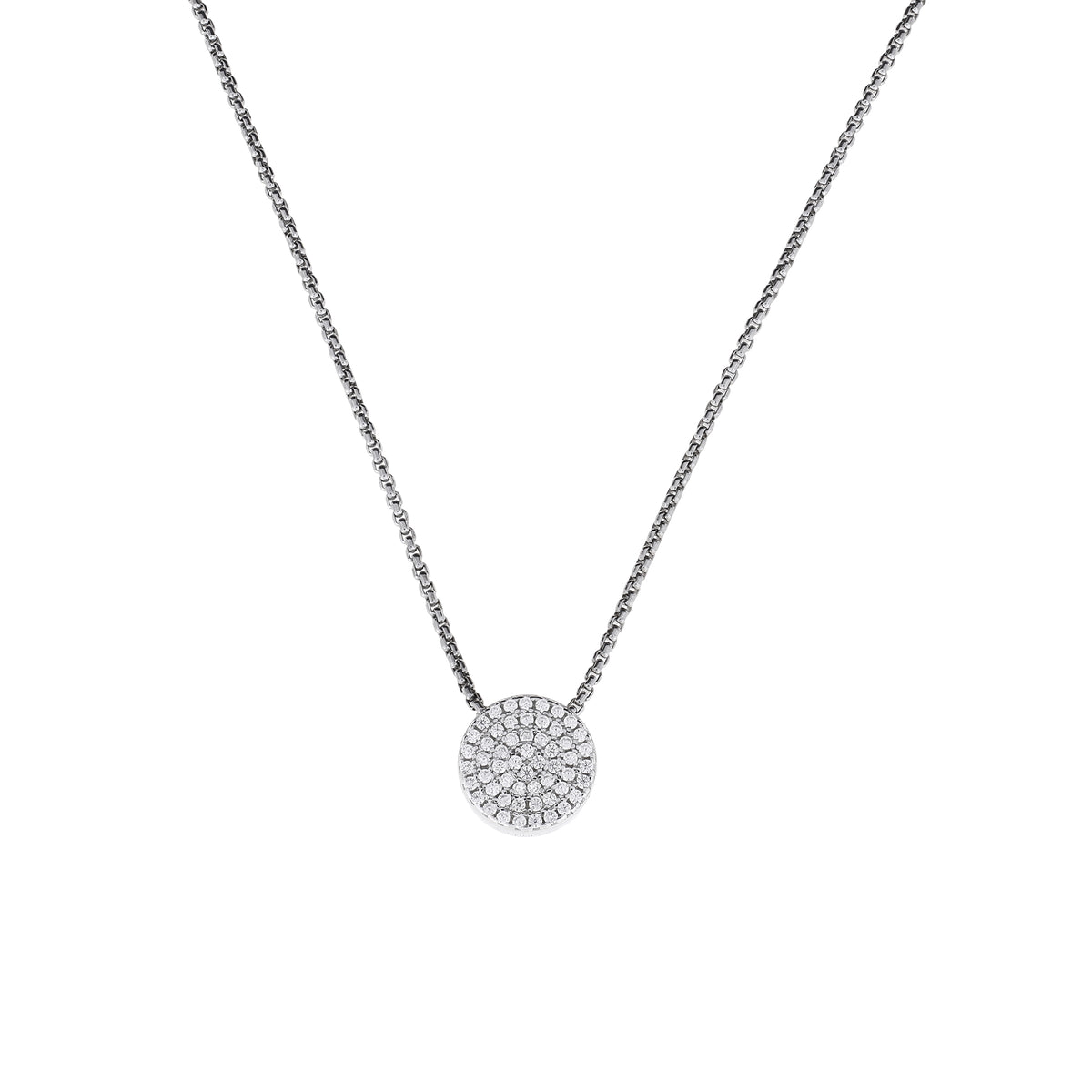 Embrace Silver Pavé Circle Necklace