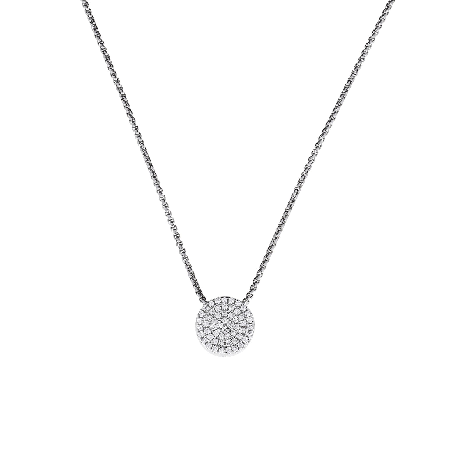 Embrace Silver Pavé Circle Necklace