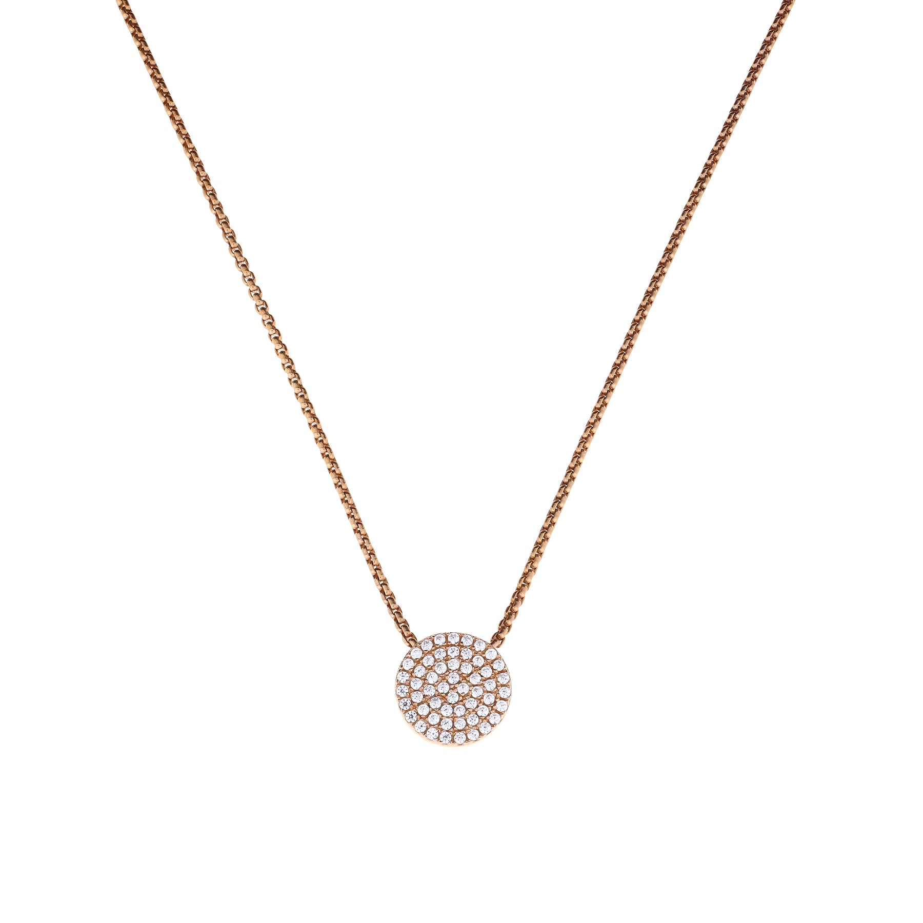 Embrace Rose Gold Vermeil Pavé Circle Necklace