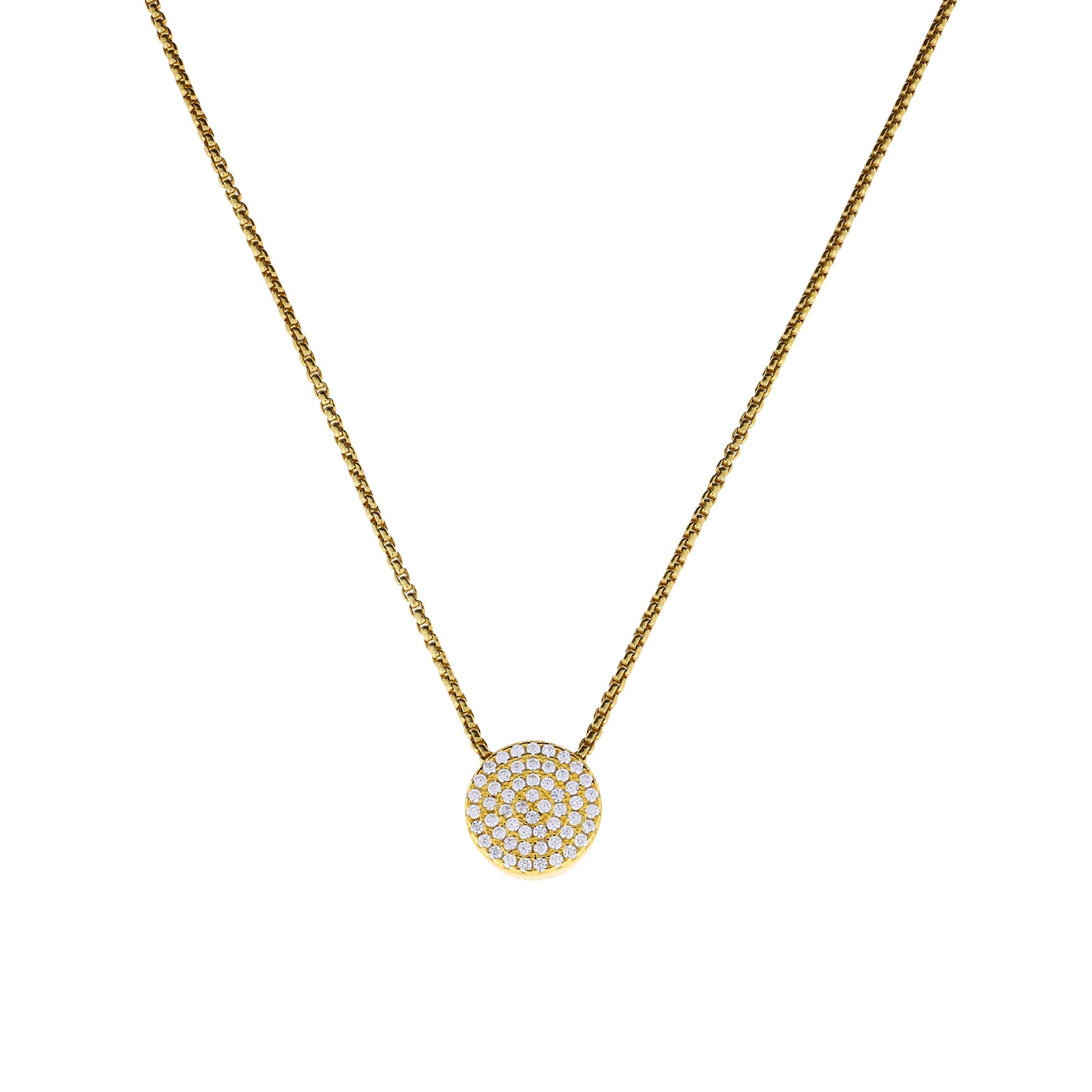 Embrace Gold Vermeil Pavé Circle Necklace