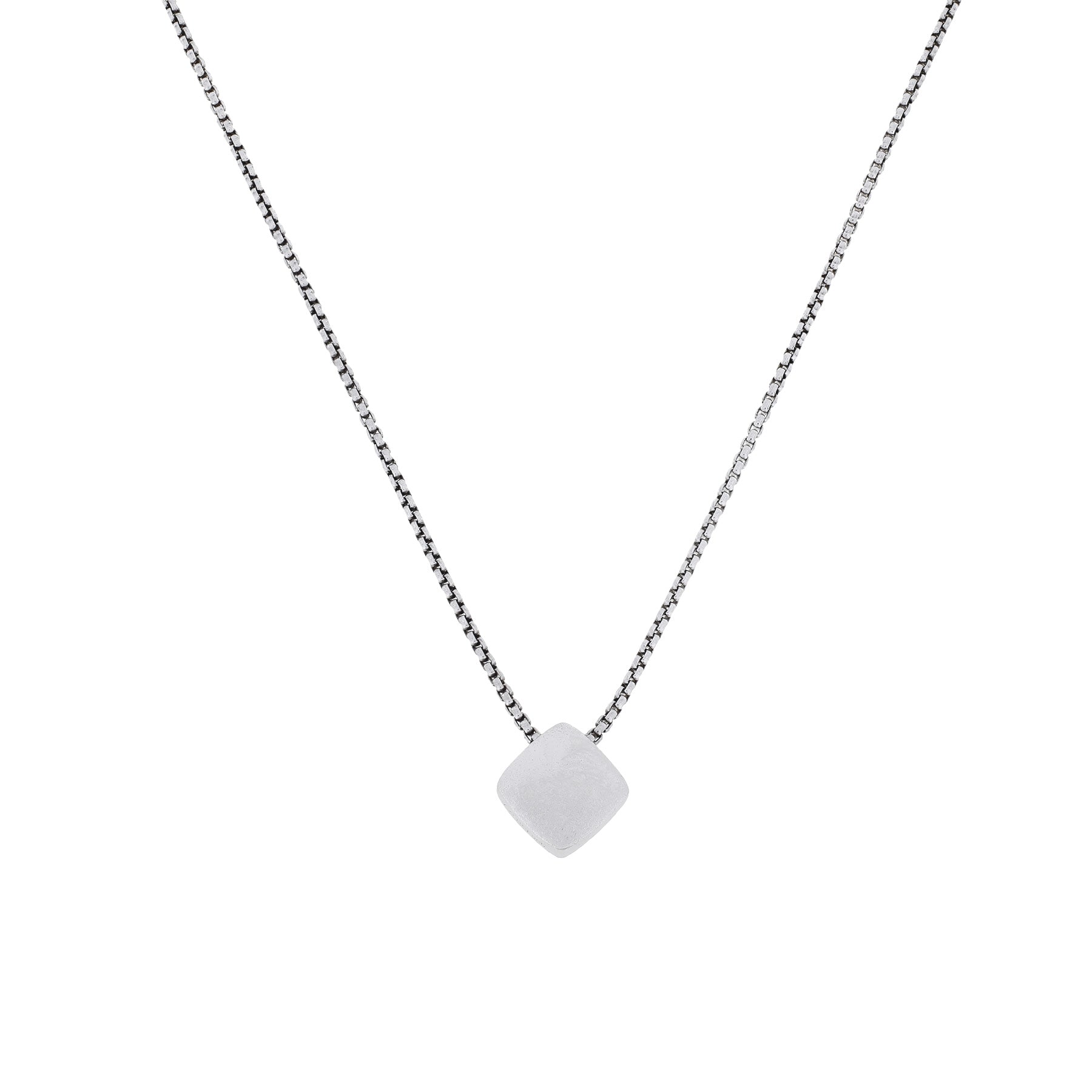 EMBRACE SILVER RHOMBUS NECKLACE