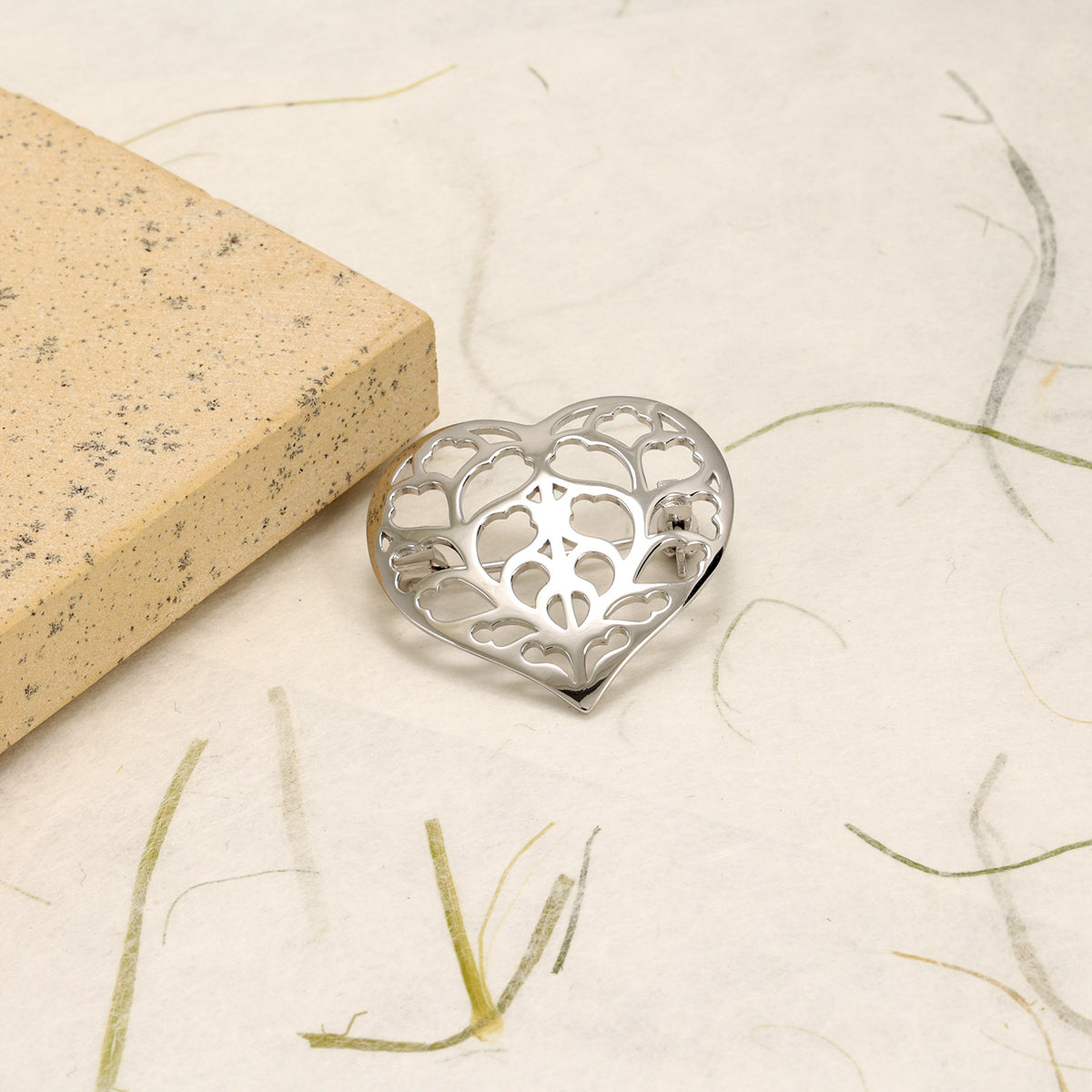 Silver Heart of Yorkshire Brooch - Small