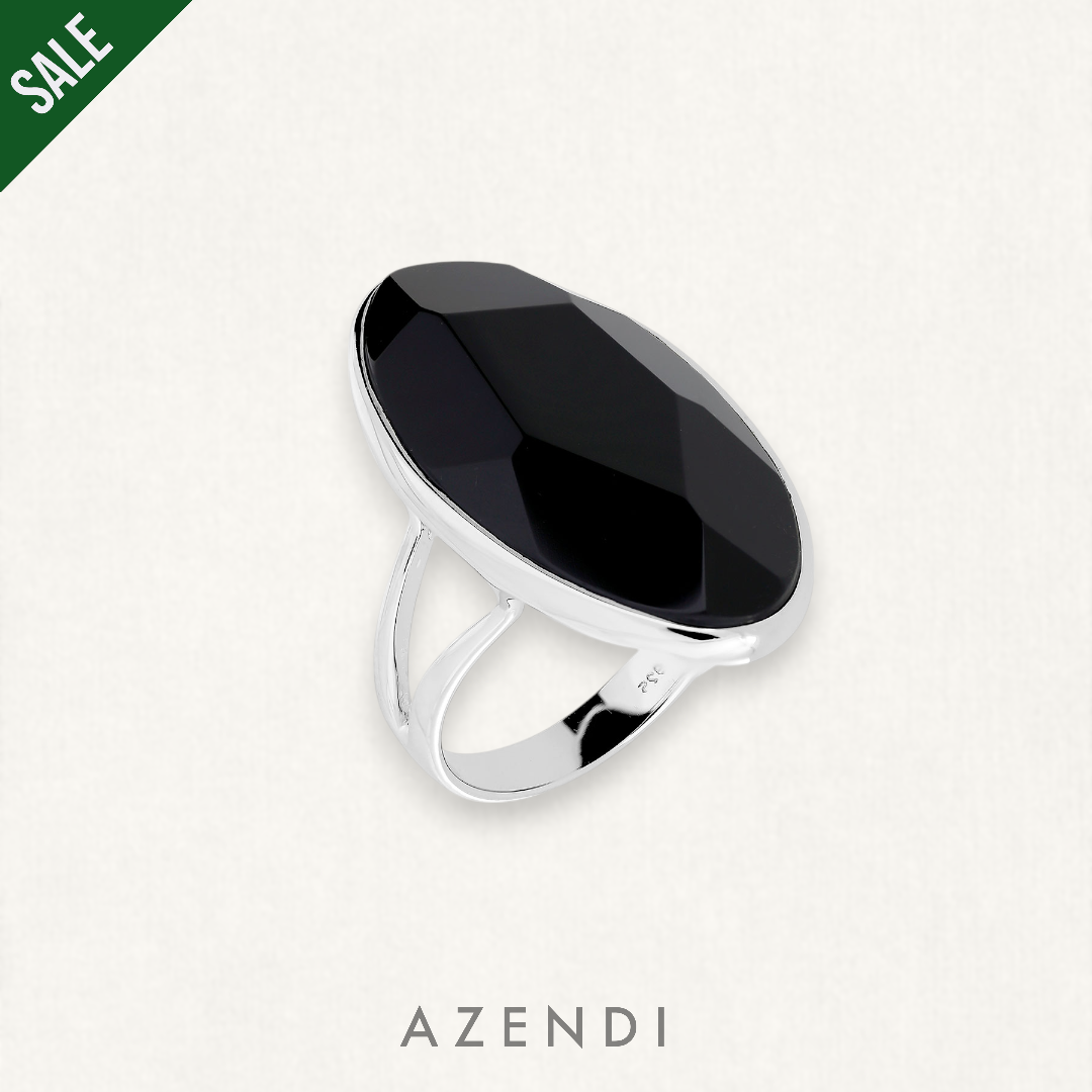 Black Agate &amp; Sterling Silver Ring