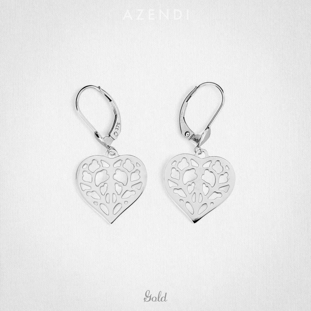 9 Carat White Gold Heart of Yorkshire Drop Earrings