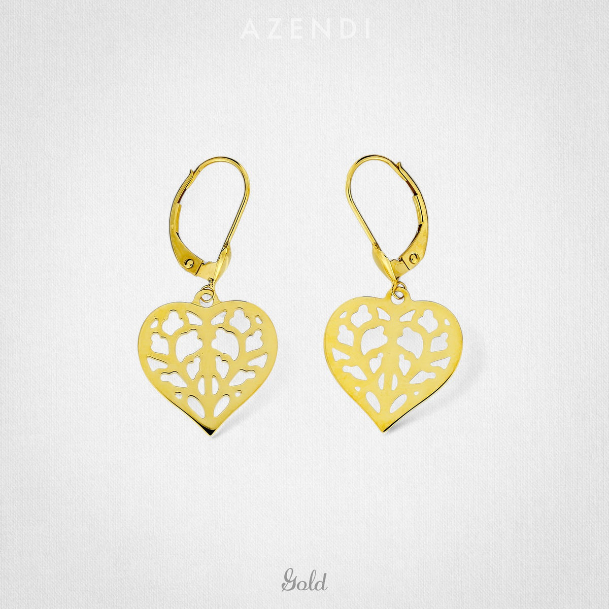 9 Carat Yellow Gold Heart of Yorkshire Drop Earrings