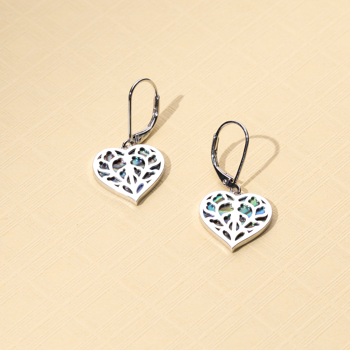 Silver Heart of Yorkshire Abalone Earrings