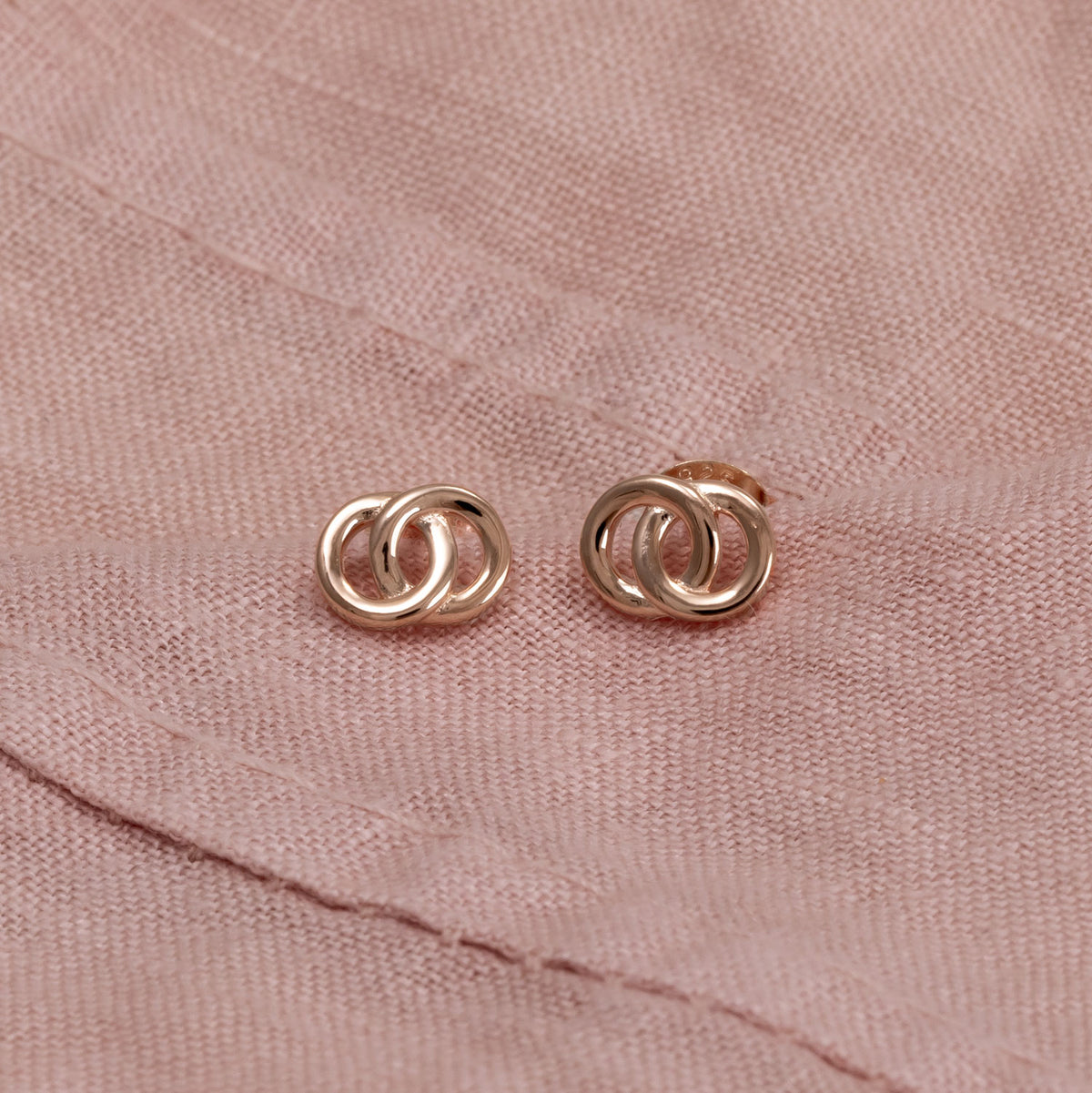 Rose Gold Vermeil Interlocking Stud Earrings