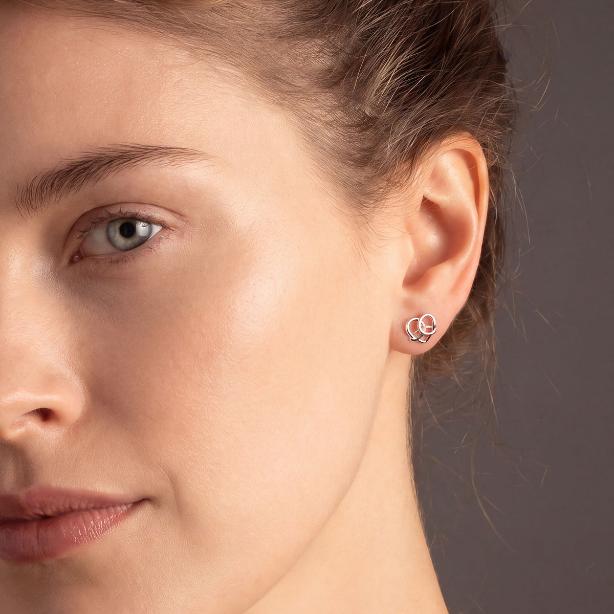Silver Celtic Trinity Heart Studs