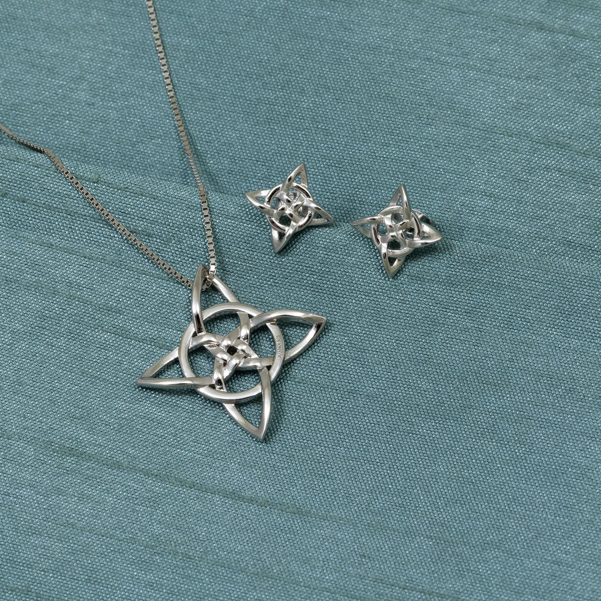 Silver Celtic Star Stud Earrings