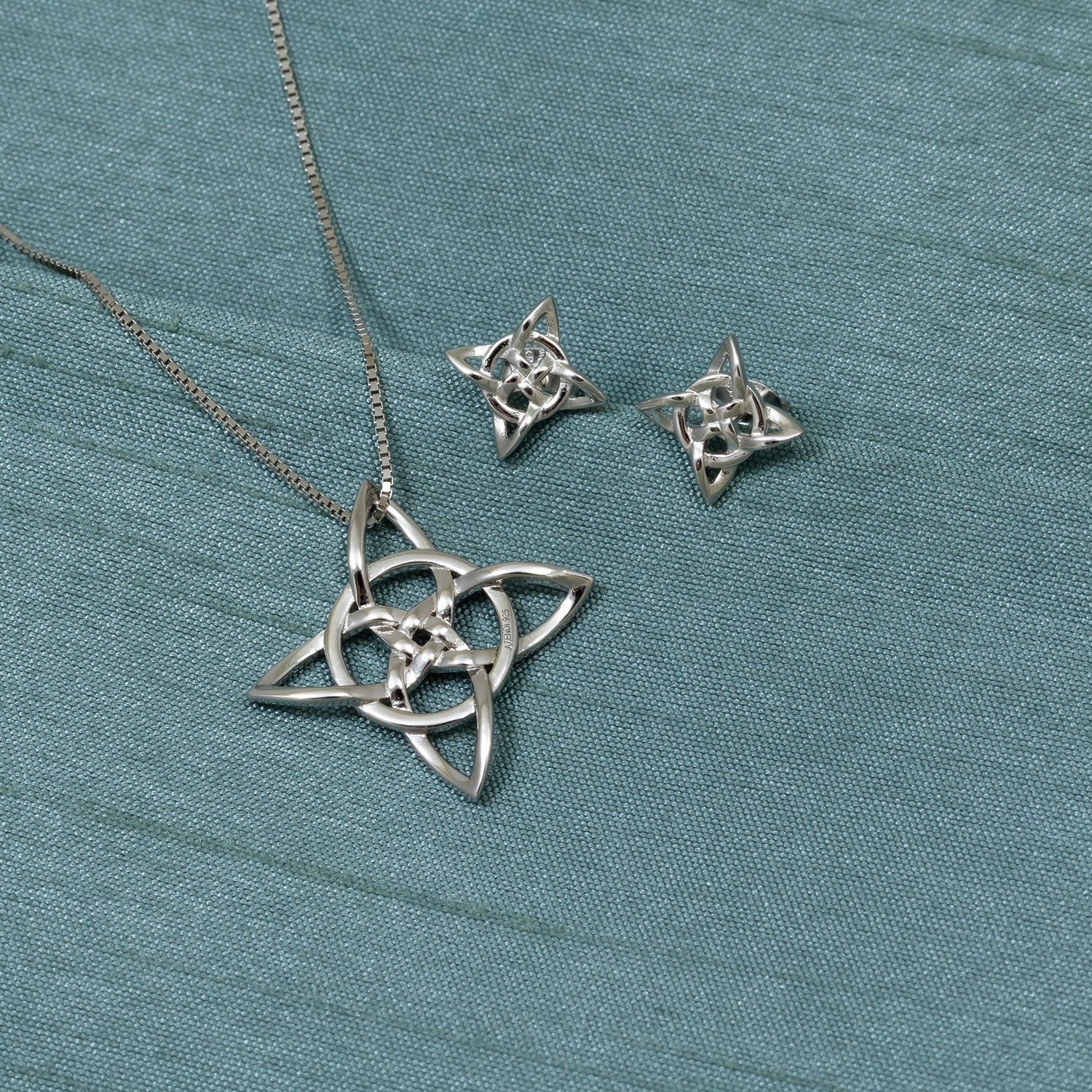 Silver Celtic Star Stud Earrings