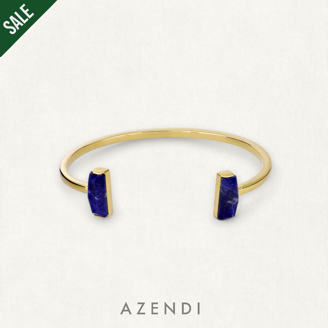 Yellow Gold Vermeil Sodalite Cuff