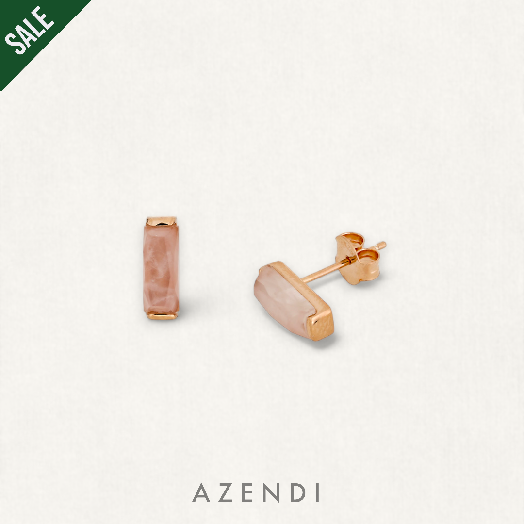 Rose Gold Vermeil Rose Quartz Studs