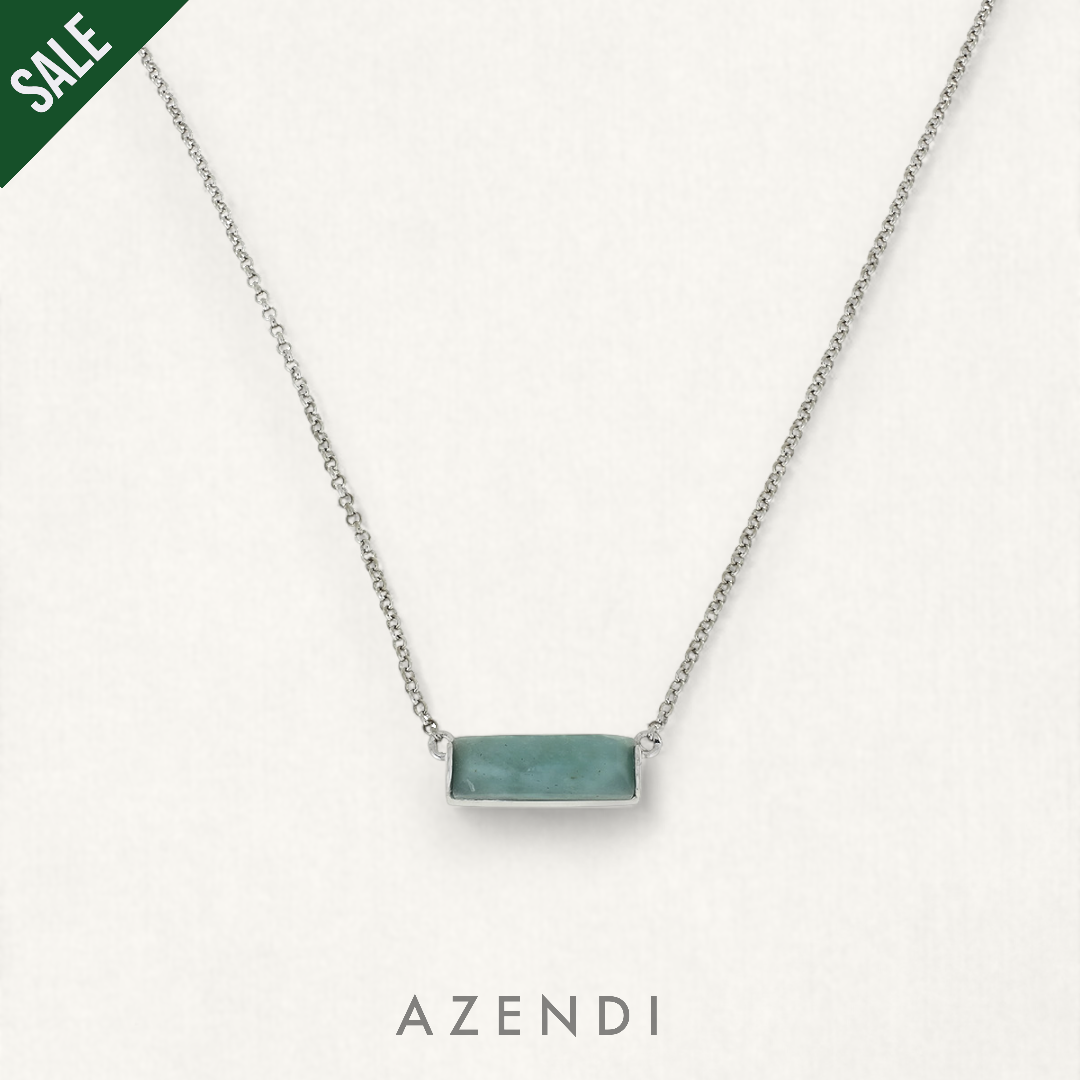 Silver Slim Amazonite Necklace