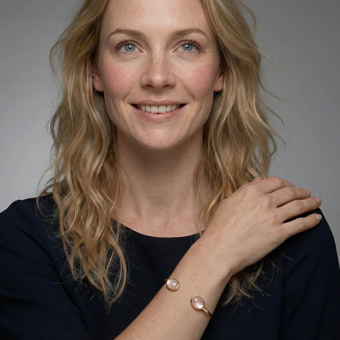 Gold Vermeil & Mother of Pearl Teardrops Cuff