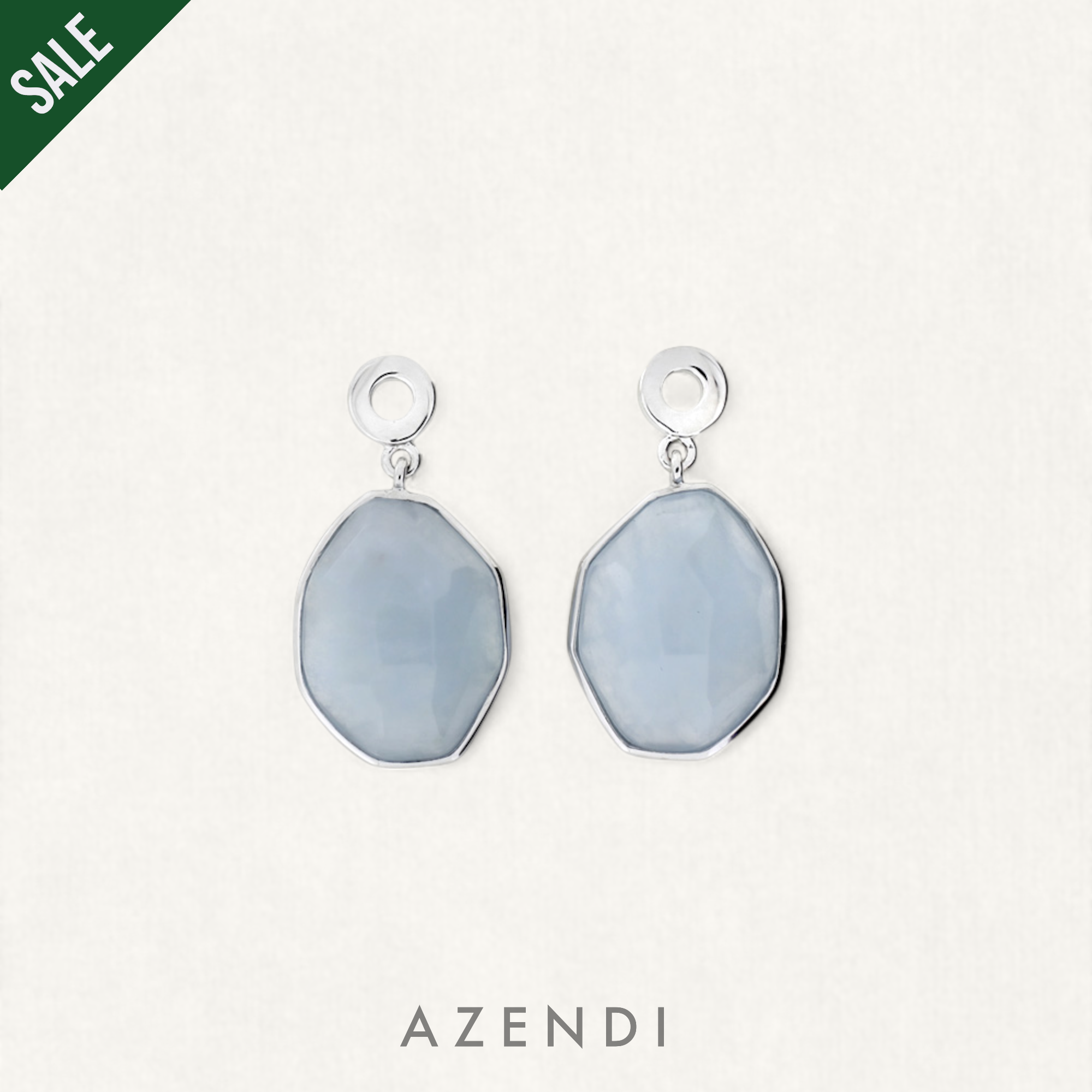 Aqua Chalcedony Drop Earrings