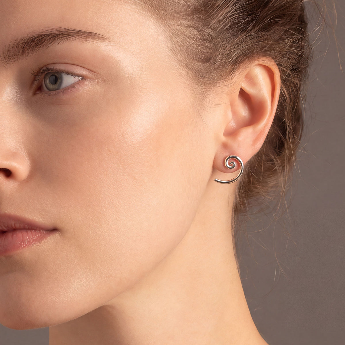 Spiral Stud Earrings in Sterling Silver