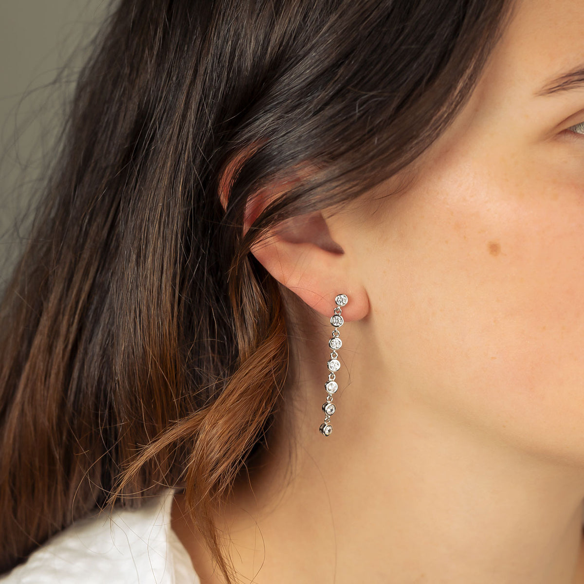Seven Stones Sparkling Drop Earrings - Azendi