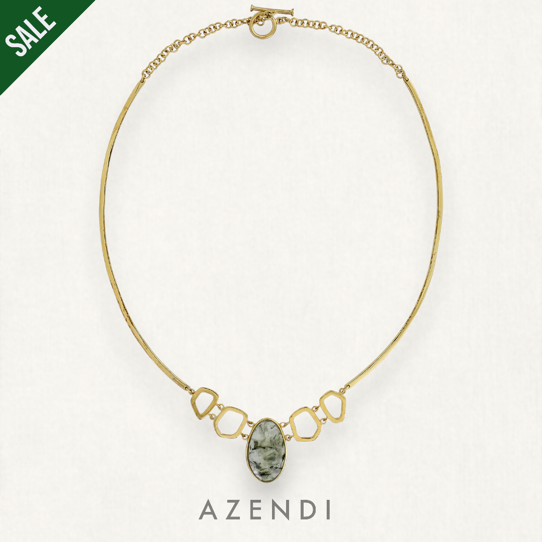 Prehnite & Gold Vermeil Collar Necklace