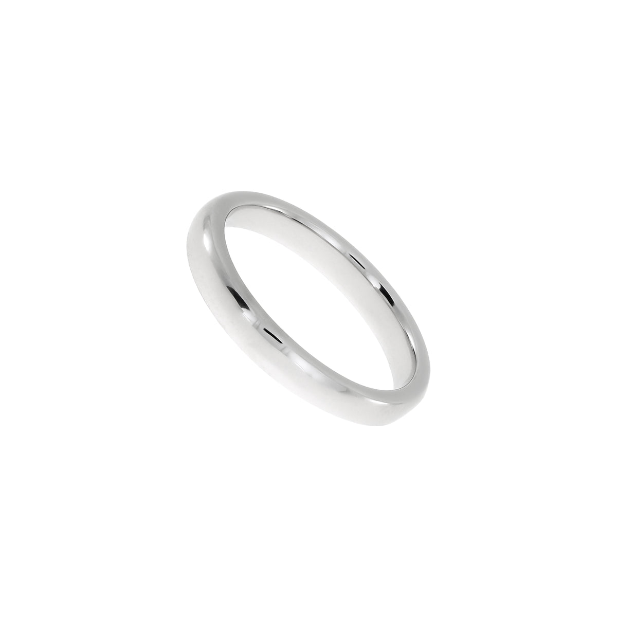 Polished sterling silver ring featuring a smooth, rounded band available in multiple widths, embodying simple elegance and timeless design by Azendi.