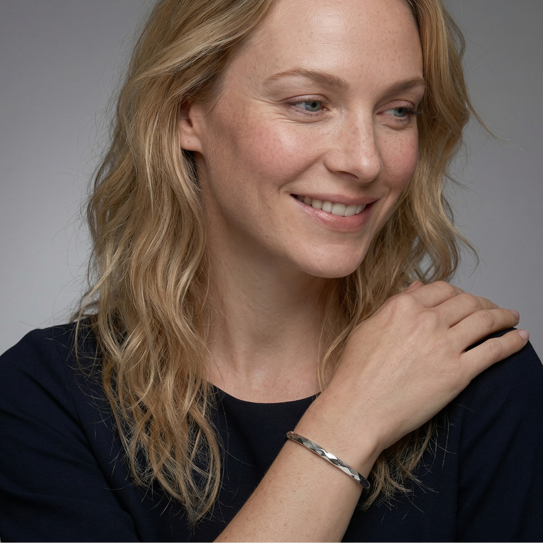 Sterling Silver Polished Twist Elements Bangle