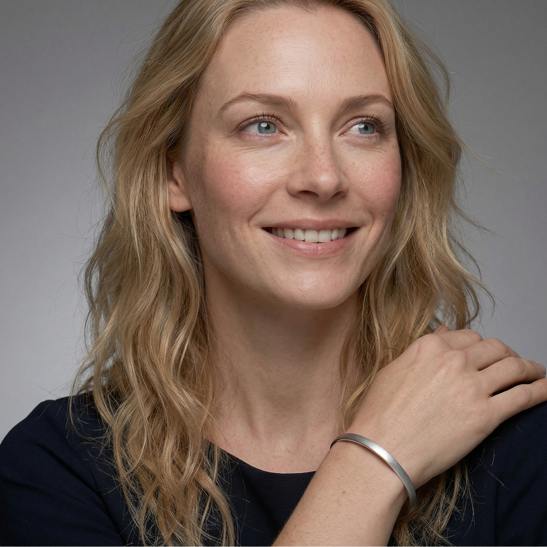 Sterling Silver Satin Elements Bangle