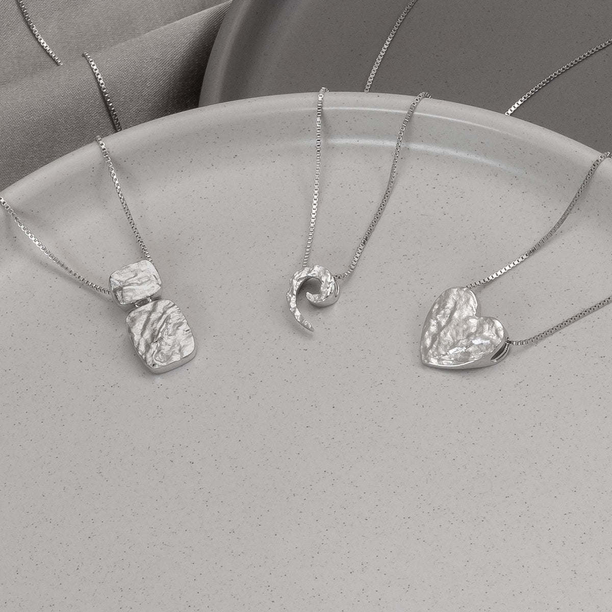 Malham Cove Textured Heart Pendant