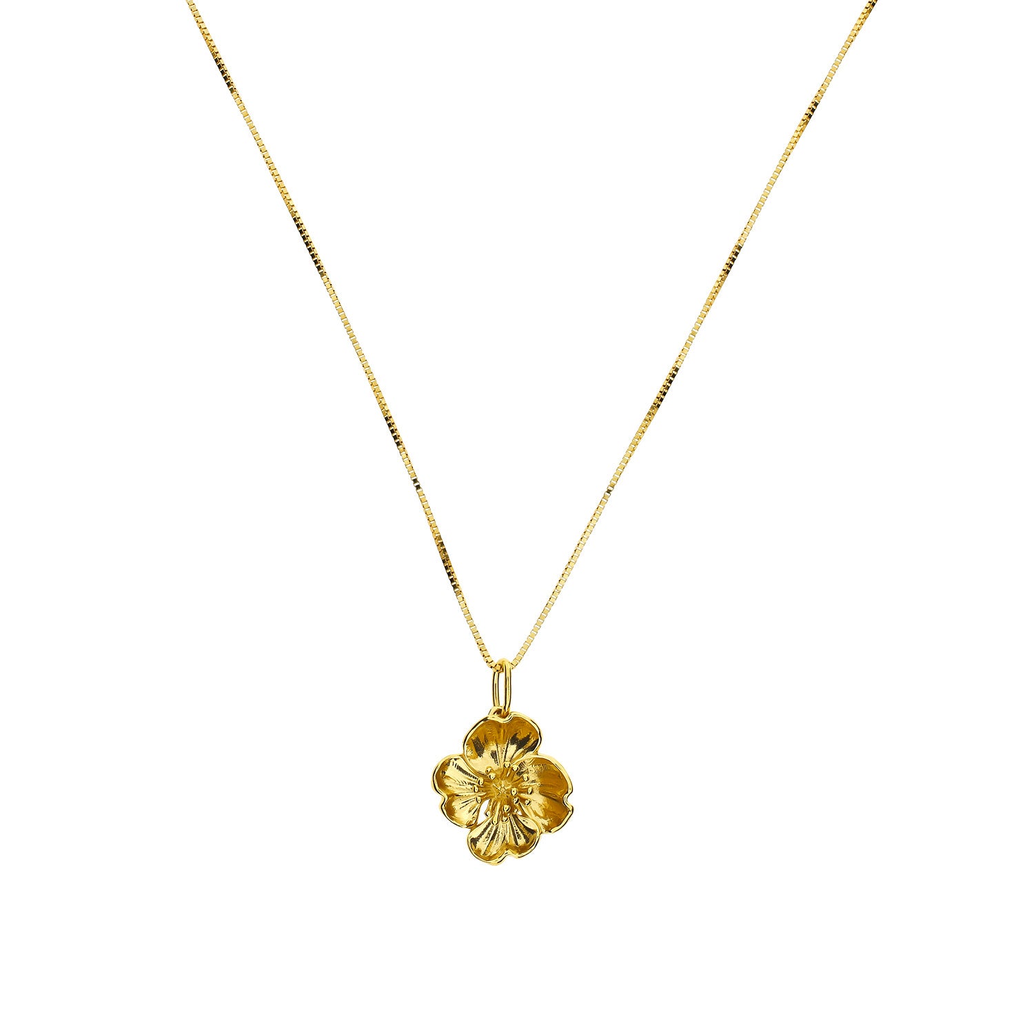 February - 9 Carat Gold Primrose Pendant