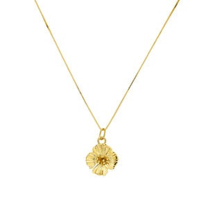 August - 9 Carat Gold Poppy Pendant