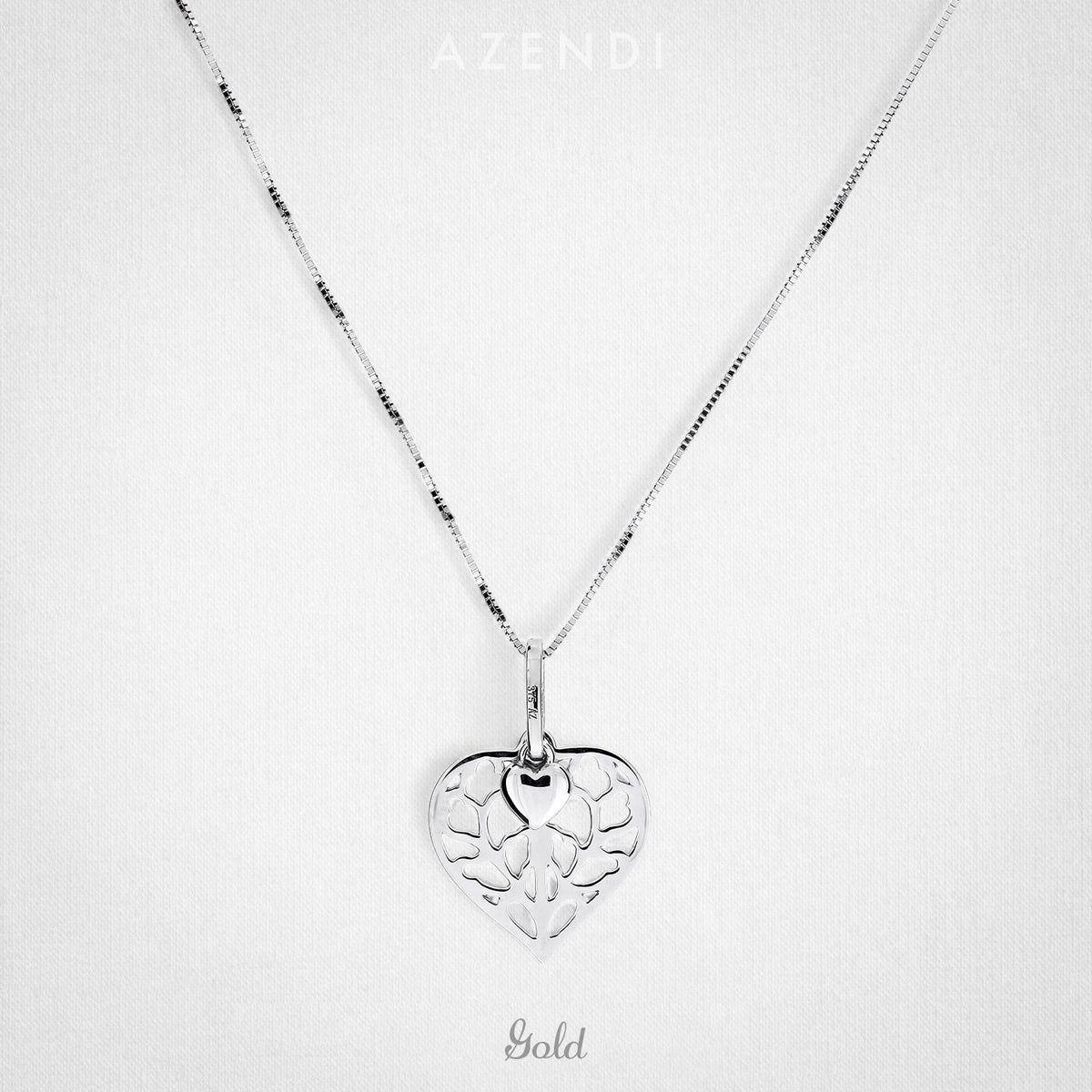 9 Carat White Gold Heart of Yorkshire Double Pendant