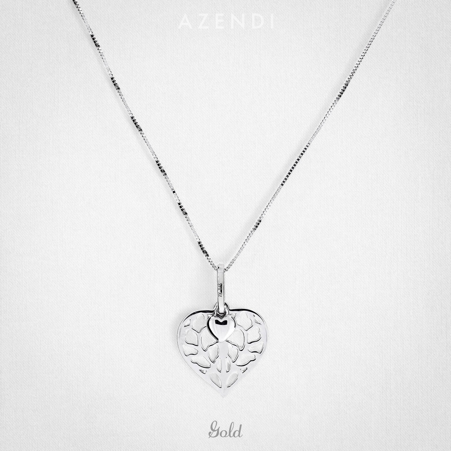 9 Carat White Gold Heart of Yorkshire Double Pendant
