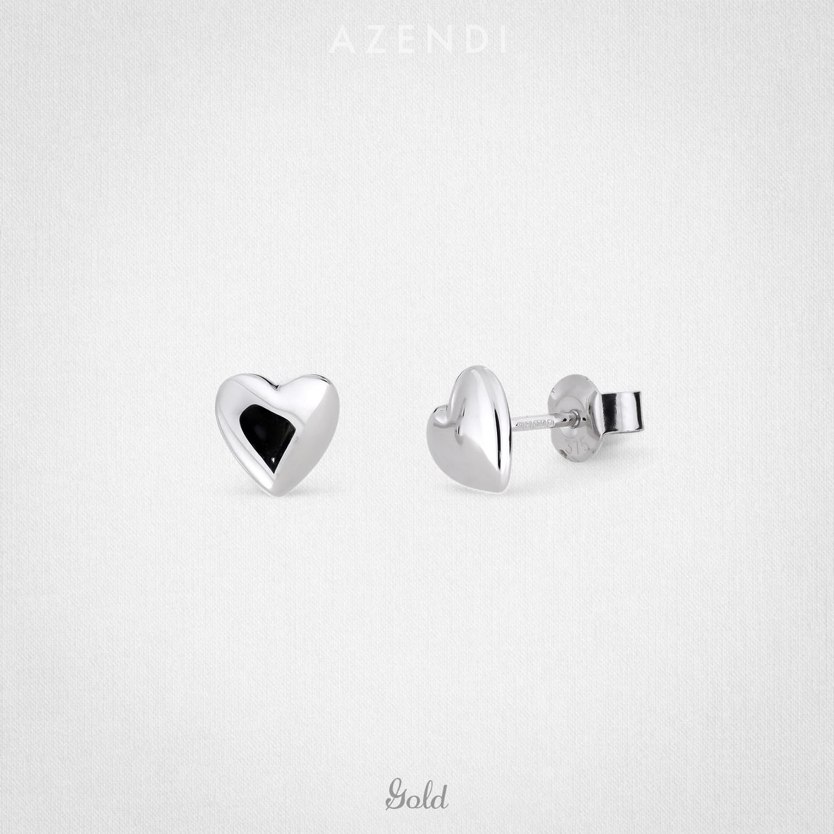 9 Carat Gold Delicate Heart Stud Earrings