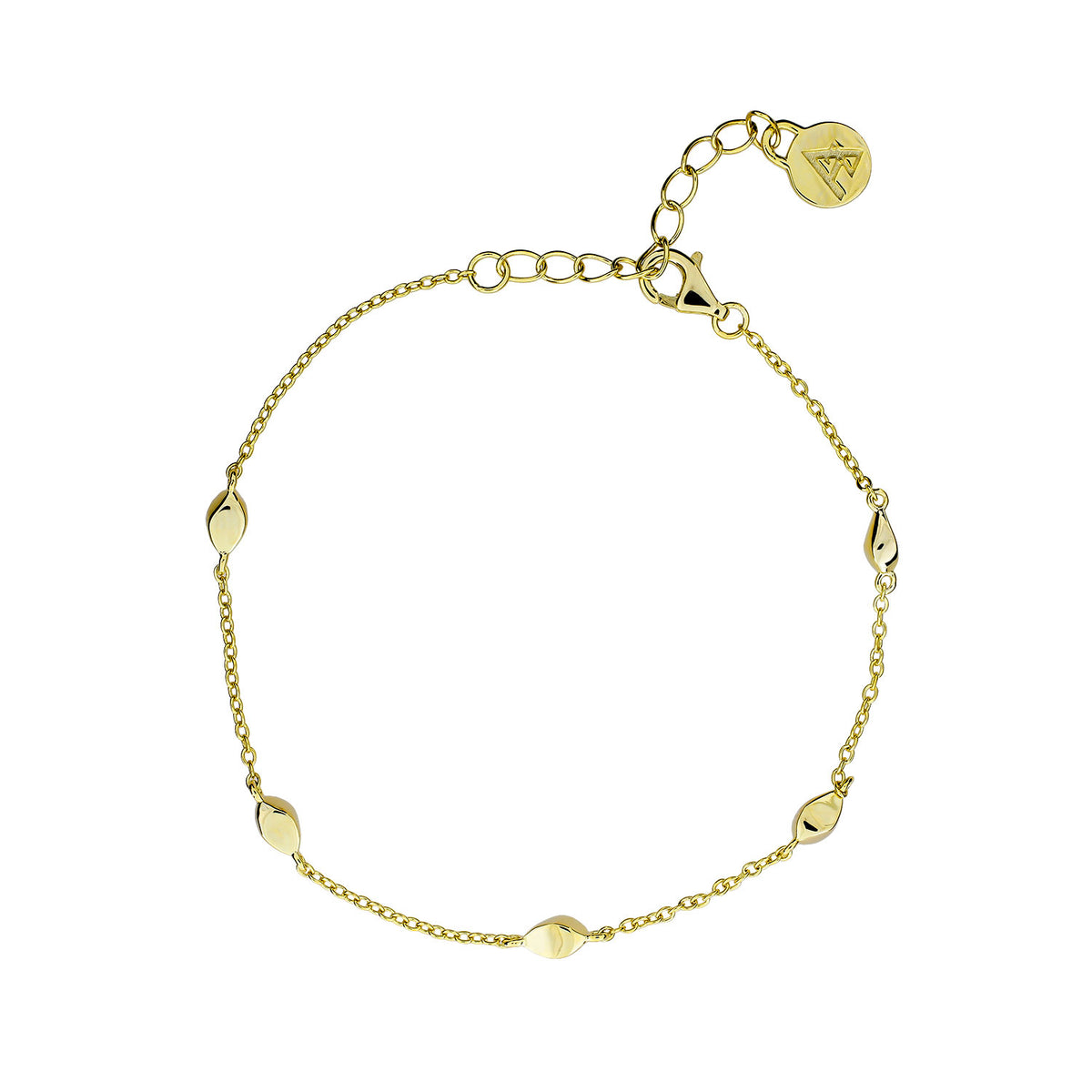 Gold Vermeil Five Beads Bracelet