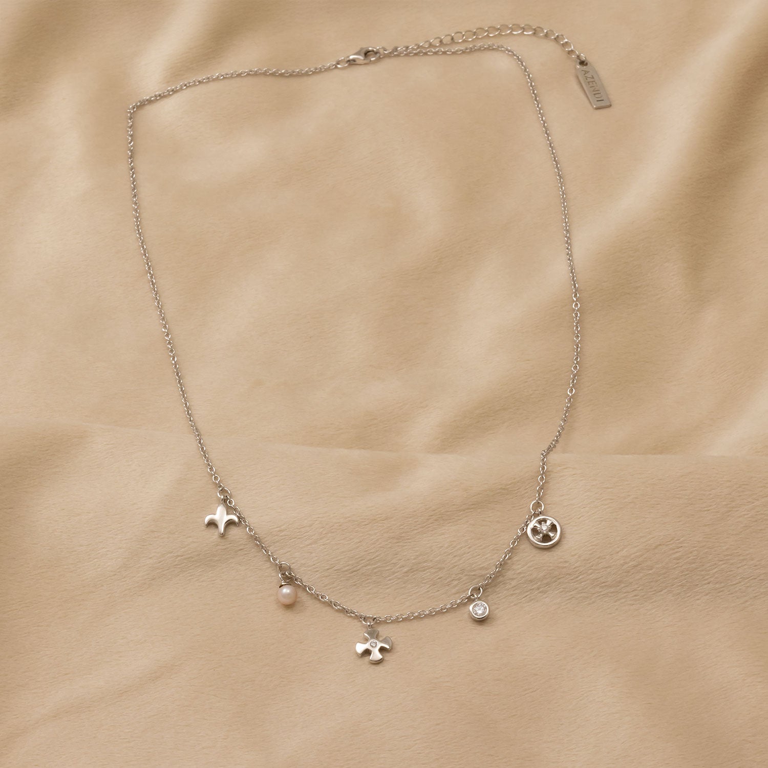 Silver St Cuthbert Charms Necklace