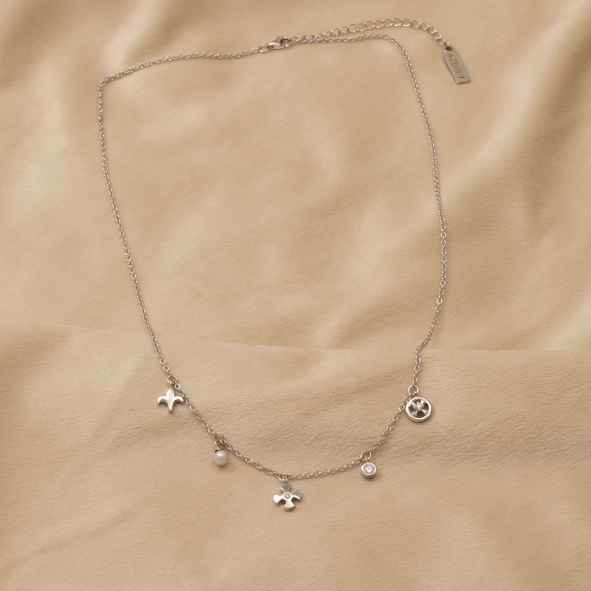 Silver St Cuthbert Charms Necklace