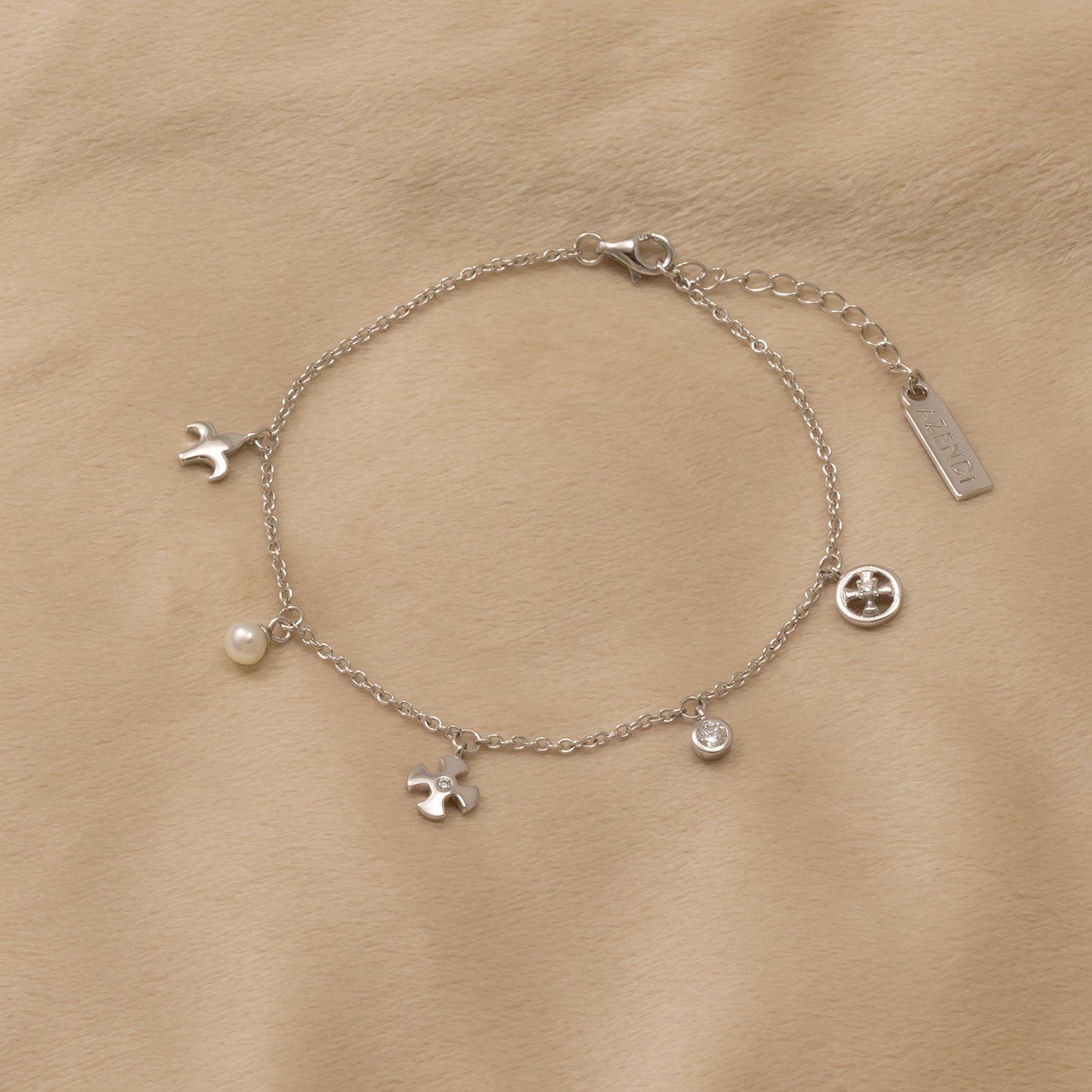 Silver St Cuthbert Charms Bracelet
