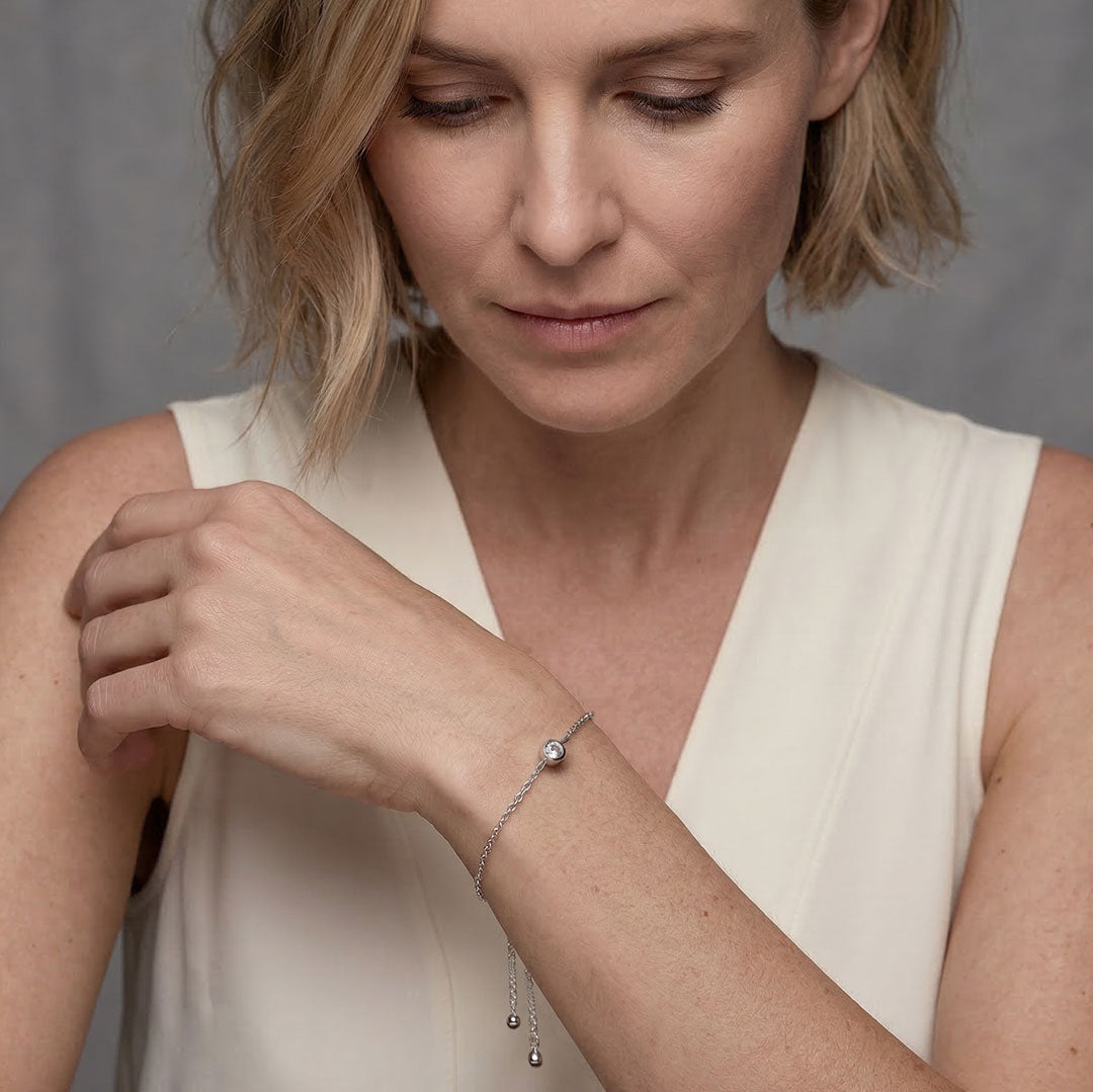 April Birthstone Bracelet - White Topaz