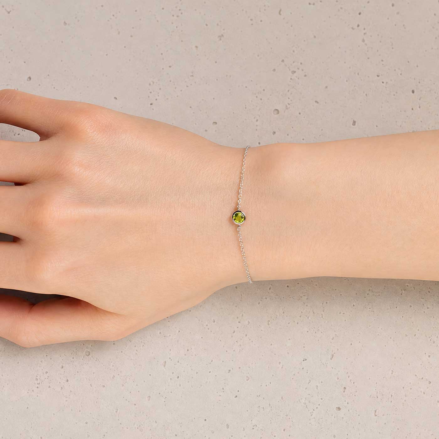August Birthstone Bracelet - Peridot
